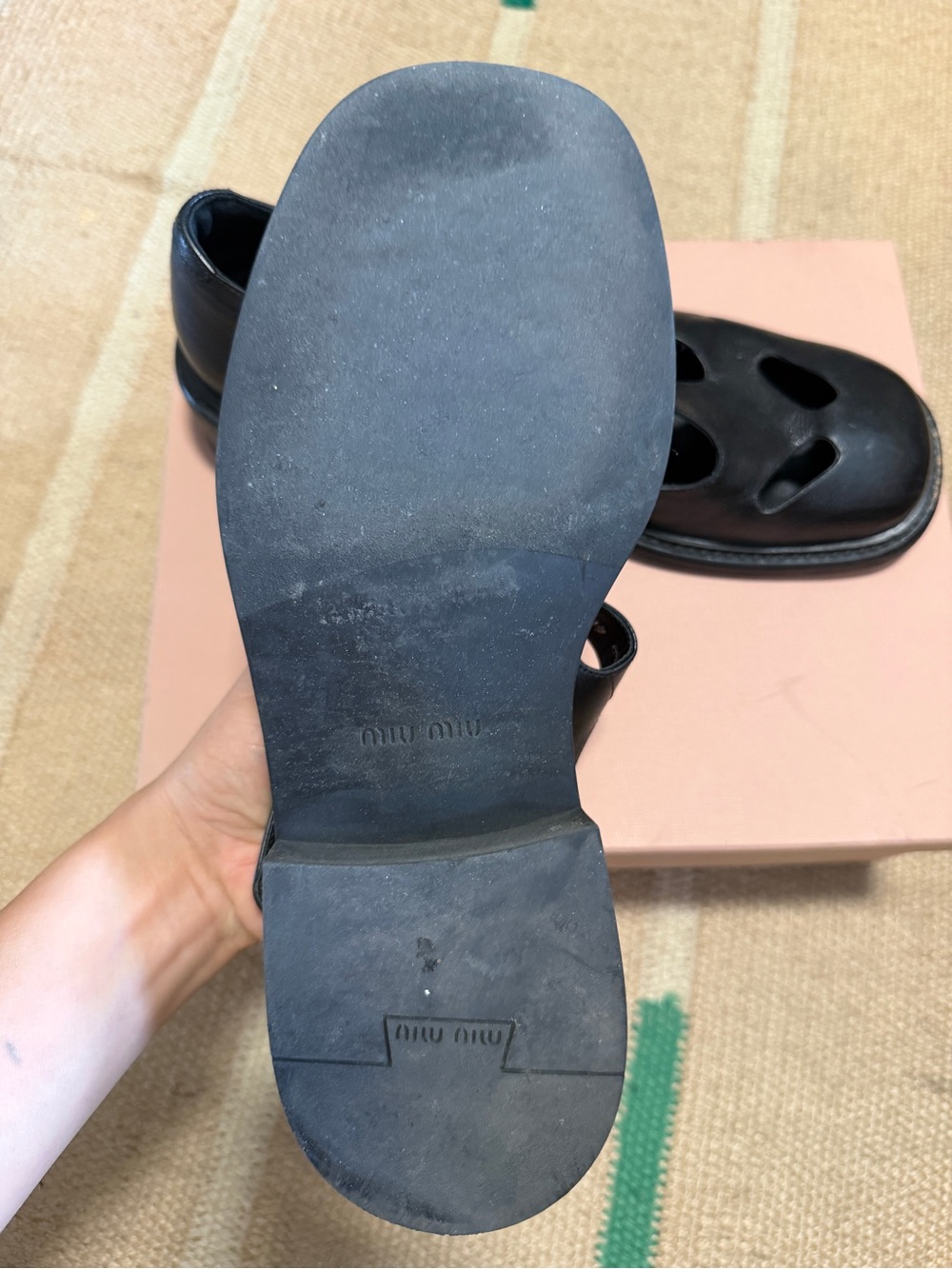 Authentic Miu Miu Black Leather shoes, Size 40 (with box) - Picture 4 of 4